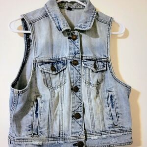 American Eagle Outfitters Blue Denim Vest